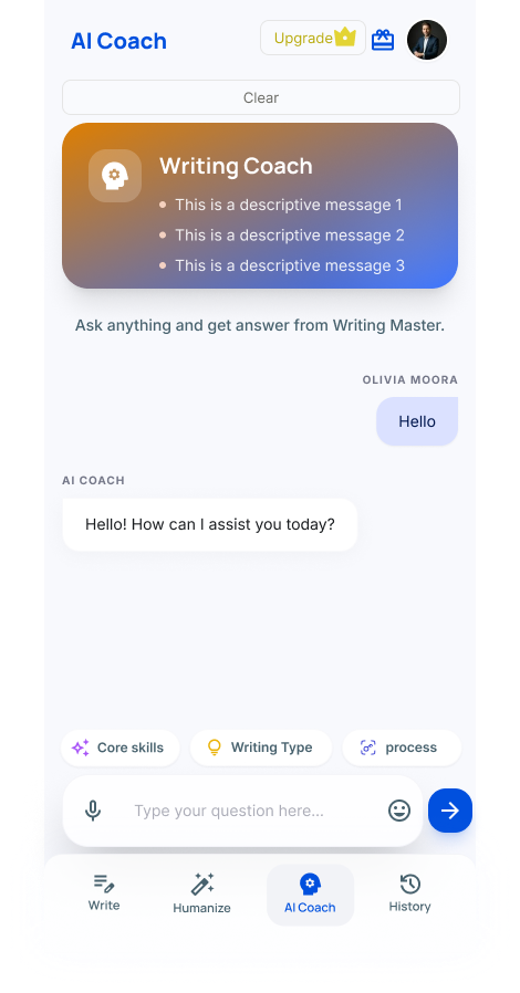 AI Writing Coach Chat