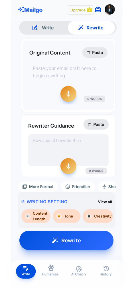 Smart Rewrite Interface